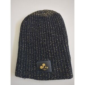 Disney x Love Your Melon, Adult Black Mickey Mouse Gold Foil Beanie